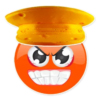 😡 en colère, emoji, visage, orange, expression telegram sticker