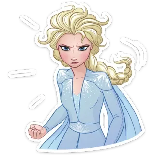 😡 Elsa Frozen dibujos animados, princesa, magia, rubia, personaje, disney telegram sticker