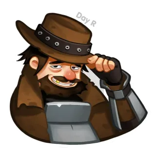 🤠 Day R Cartoon, Cowboy, Hut, Figur telegram sticker