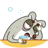 🥴 Kartun, Binatang, Minum, Mengantuk, Sedih whatsapp sticker