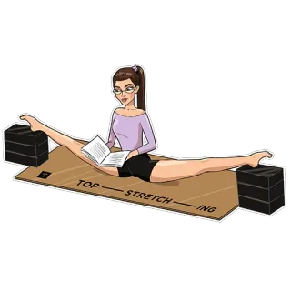 🧐 TOP STRETCHING mujer, estiramientos, gimnasia, fitness, yoga, ejercicio telegram sticker