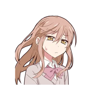 😐 anime, girl, embarrassed, cute, school uniform, cartoon telegram sticker