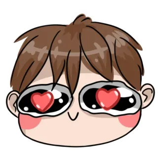 😍 miłość, zakochany, kreskówka, słodki, romantyczny, czuły whatsapp sticker