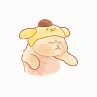 ✨ gato, animal, kawaii, fofo, pompompurin, chapéu telegram sticker