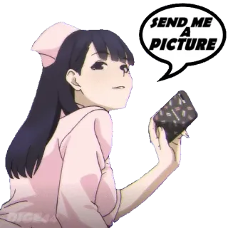 🤳 SEND ME A PICTURE anime girl, nurse, phone, request telegram sticker