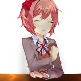 😊 Sayori Doki Doki Literature Club! Anime, Carino, Ragazza, Allegra, Doki Doki Literature Club telegram sticker