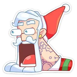 😲 Santa Claus Papá Noel, Navidad, dibujos animados, fiesta, ilustración telegram sticker