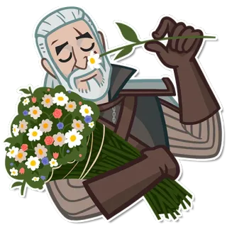 💐 Geralt of Rivia The Witcher Geralt, The Witcher, Blumen, Videospiel, Fantasy, Blumenstrauß whatsapp sticker