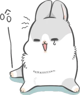 😪 rabbit, bunny, cartoon, cute, animal, kawaii telegram sticker