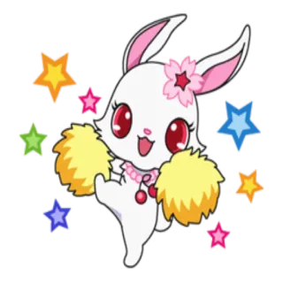 ✨ Ruby Jewelpet Anime, Cartoon, Kawaii, Sterne, Cheerleader, Hase, Süß whatsapp sticker