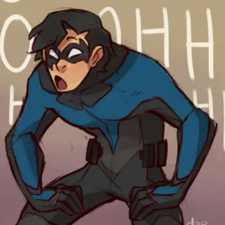 ♟ Nightwing OHHH Nightwing, DC Comics, Super-héros, Personnage de BD whatsapp sticker