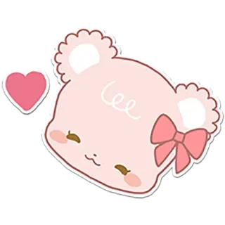 ❤ urso, fofo, kawaii, rosa, coração, adesivo telegram sticker