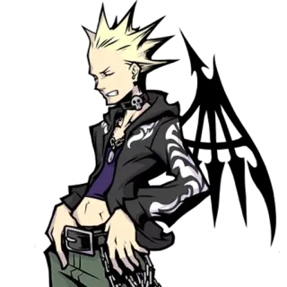 😤 anime, manga, punk, character, blonde hair, skull telegram sticker