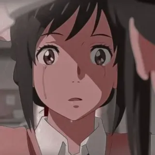 💫 Mitsuha Miyamizu Your Name Anime, Cảm xúc, Khóc, Mitsuha, Your Name telegram sticker