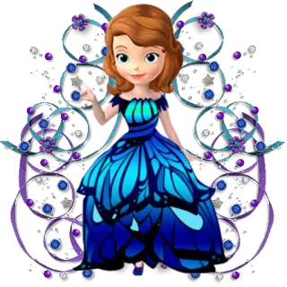 🙋 Sofia Sofia the First Dessin animé, Fille, Princesse, Robe, Bleu, Animation telegram sticker