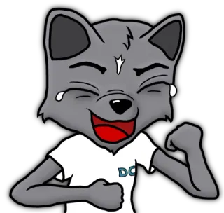 😂 DC Cartoon, Wolf, T-Shirt, lächelnd, fröhlich, lustig, Maskottchen telegram sticker