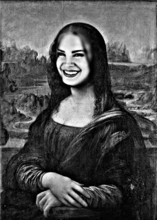 😚 Mona Lisa, arte, pintura, renacimiento, Lana Del Rey, parodia, celebridad whatsapp sticker