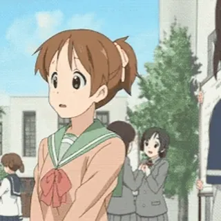 😊 Anime, Ragazza, Scuola, Personaggio, Carino, Cartone animato whatsapp sticker