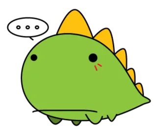 😶 ... динозавр, милый, зеленый, животное, мультфильм, кавайный telegram sticker