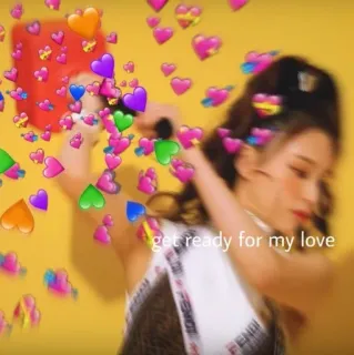 💞 get ready for my love love, hearts, girl, kpop, dance whatsapp sticker
