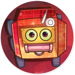 😳 cartoon, robot, character, illustration, digital art, sticker telegram sticker