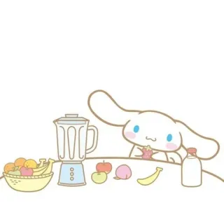 🌟 Cinnamoroll Cinnamoroll, süß, kawaii, Sanrio, Smoothie, Obst, Mixer, Milch telegram sticker