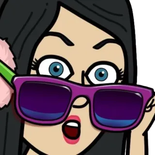 😲 Cartoon, Avatar, Sonnenbrille, Gesicht, Schockiert, Augen, Bitmoji telegram sticker