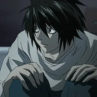 🍎 L Death Note Anime, Death Note, L, Detetive, Personagem telegram sticker