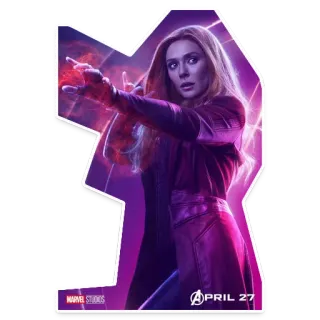 😜 Scarlet Witch Marvel APRIL 27 Feiticeira Escarlate, Marvel, Super-herói, Filme, Wanda Maximoff, Vingador telegram sticker