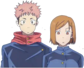 😳 Yuji Itadori Jujutsu Kaisen Аниме, Jujutsu Kaisen, Юдзи Итадори, Нобара Кугисаки, Персонаж, Стикер telegram sticker
