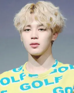 🍭 Jimin kpop, jimin, cantante, bts, ídolo, celebridad, pelo rubio, coreano whatsapp sticker