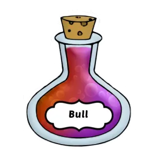 🐂 Bull potion, bull, bottle, magic, fantasy, liquid telegram sticker
