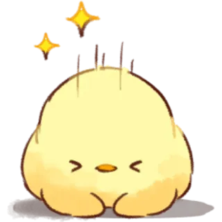 😖 frango, pintinho, fofo, amarelo, kawaii, brilho whatsapp sticker
