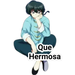 🙂 Que Hermosa anime, girl, beautiful, sitting telegram sticker