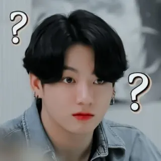 🌟 Jungkook kpop, jungkook, znak zapytania, bts, celebryta, piosenkarz whatsapp sticker