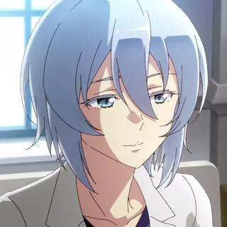 💎 anime, cabelo azul, feminino, personagem, retrato telegram sticker