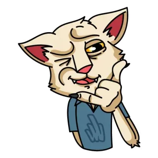 🤙 cat, middle finger, cartoon, rude, offensive telegram sticker