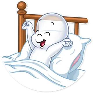 😴 Cartoon, Geist, Bett, verschlafen, süß telegram sticker