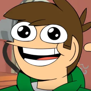 🤡 Edd Eddsworld การ์ตูน, แอนิเมชั่น, ตัวละคร, ยิ้ม, สีเขียว whatsapp sticker