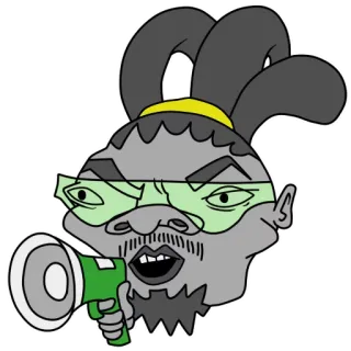 📢 desenho animado, megafone, homem, óculos, alto-falante telegram sticker