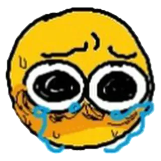 😭 Emoji, Llorando, Triste, Amarillo, Dibujos animados telegram sticker