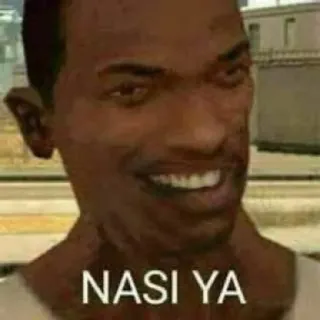 🌟 CJ Grand Theft Auto: San Andreas NASI YA cj, grand theft auto, san andreas, видеоигра, nasi ya, мем whatsapp sticker