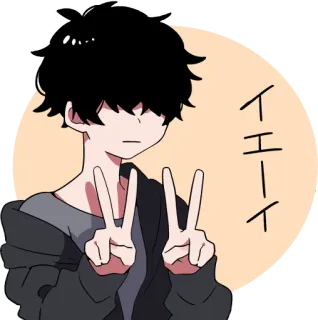 ✌️ イヘート Anime, Biểu tượng hòa bình, Manga, Phim hoạt hình, Nhân vật, Lời chào, Hình minh họa telegram sticker