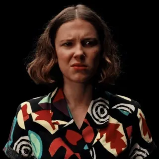 💓 Eleven Stranger Things 일레븐, 기묘한 이야기, 밀리 바비 브라운, 드라마, 캐릭터, 화남, 넷플릭스 telegram sticker