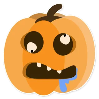 😖 zucca, halloween, faccia, emoji, cartone animato, divertente telegram sticker