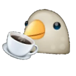🐦 bird, coffee, drink, cute telegram sticker