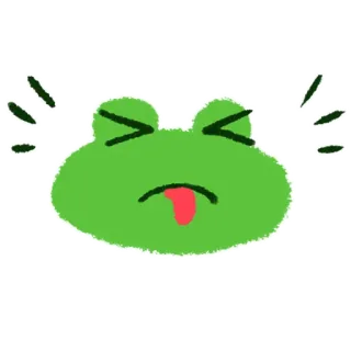 😠 rana, cartone animato, emoji, verde, lingua di fuori, divertente, carino whatsapp sticker