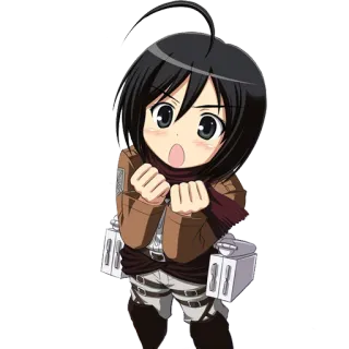😍 Mikasa Ackerman Attack on Titan Anime, Militair, Attack on Titan, Mikasa Ackerman, Personage, Cartoon telegram sticker