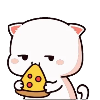 🍕 gatto, pizza, cibo, carino, cartone animato telegram sticker