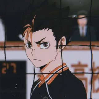 🗿 Nishinoya Yuu Haikyuu anime, haikyuu, nishinoya, yuu, volleyball telegram sticker
